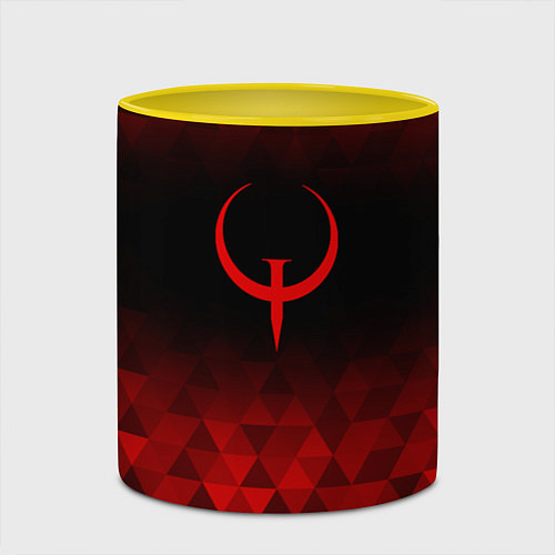Кружка цветная Quake red poly / 3D-Белый + желтый – фото 2