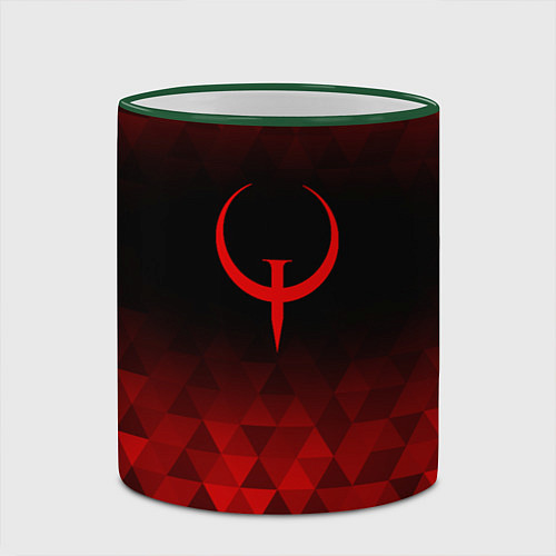 Кружка цветная Quake red poly / 3D-Зеленый кант – фото 2