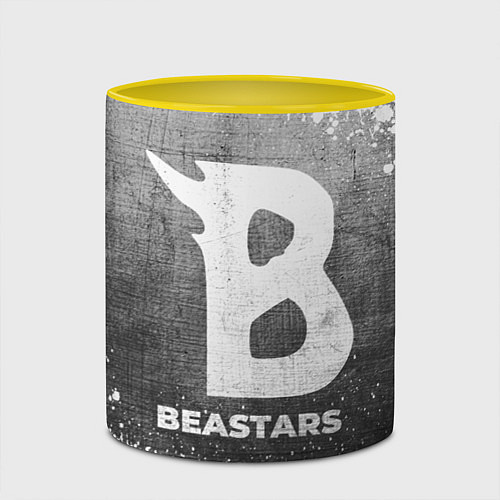 Кружка цветная Beastars - grey gradient / 3D-Белый + желтый – фото 2