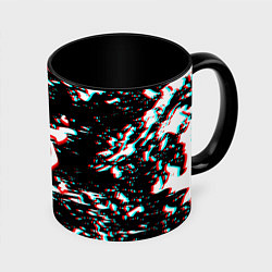 Кружка 3D Doom glithc краски, цвет: 3D-белый + черный