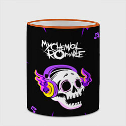 Кружка 3D My Chemical Romance неоновый череп, цвет: 3D-оранжевый кант — фото 2
