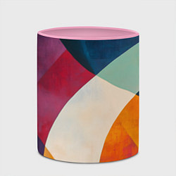 Кружка 3D Геометрическая иллюстрация, цвет: 3D-белый + розовый — фото 2