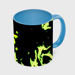 Кружка 3D Doom кислотное лого огонь, цвет: 3D-белый + небесно-голубой
