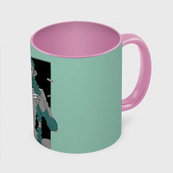 Кружка 3D Джинкс из Аркейн, цвет: 3D-белый + розовый