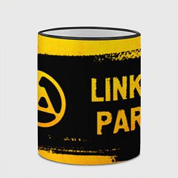 Кружка 3D Linkin Park 2024 - gold gradient по-горизонтали, цвет: 3D-черный кант — фото 2