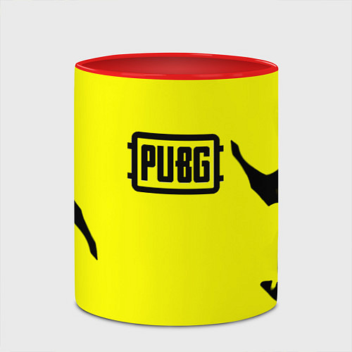 Кружка цветная PUBG краски текстура / 3D-Белый + красный – фото 2