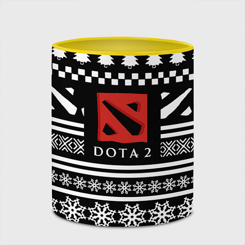 Кружка цветная Dota pattern game / 3D-Белый + желтый – фото 2