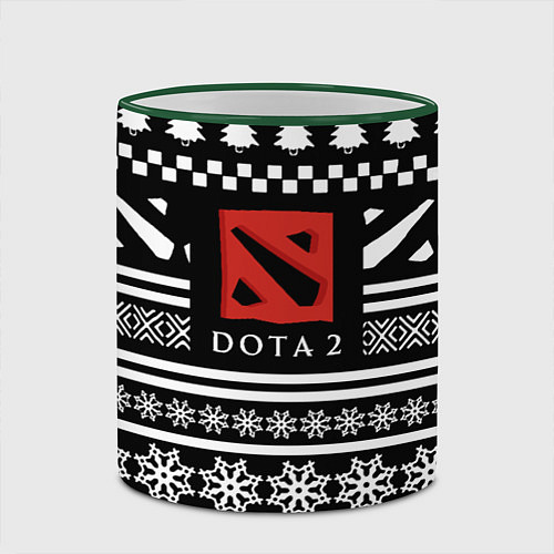 Кружка цветная Dota pattern game / 3D-Зеленый кант – фото 2