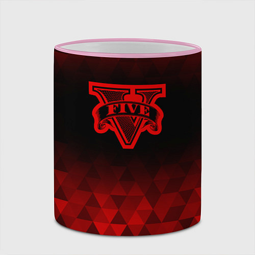 Кружка цветная GTA red poly / 3D-Розовый кант – фото 2