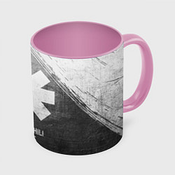 Кружка 3D Red Hot Chili Peppers - grey gradient, цвет: 3D-белый + розовый