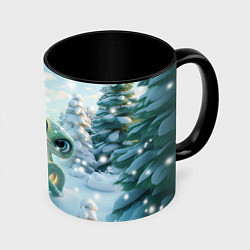 Кружка 3D Милые змеи, цвет: 3D-белый + черный