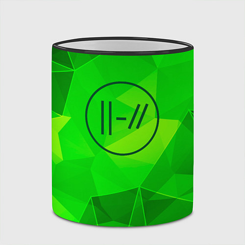 Кружка цветная Twenty One Pilots green poly / 3D-Черный кант – фото 2