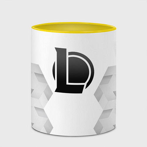 Кружка цветная League of Legends white poly / 3D-Белый + желтый – фото 2