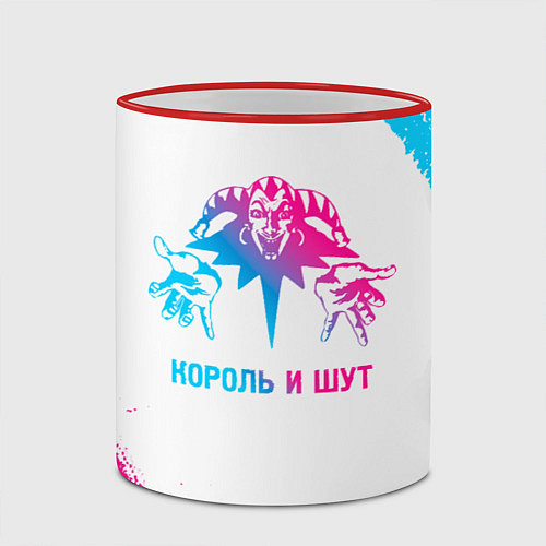 Кружка цветная Король и Шут neon gradient style / 3D-Красный кант – фото 2