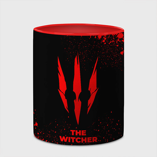 Кружка цветная The Witcher - red gradient / 3D-Белый + красный – фото 2