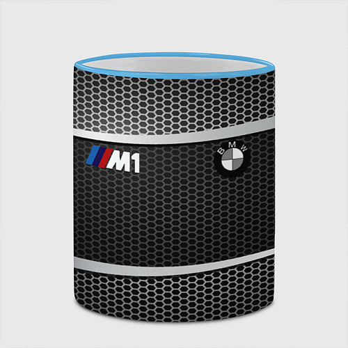 Кружка цветная BMW металлическая сетка / 3D-Небесно-голубой кант – фото 2
