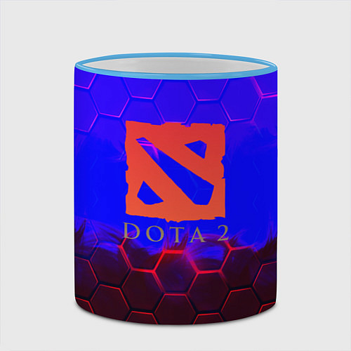 Кружка цветная Dota 2 броня текстура / 3D-Небесно-голубой кант – фото 2