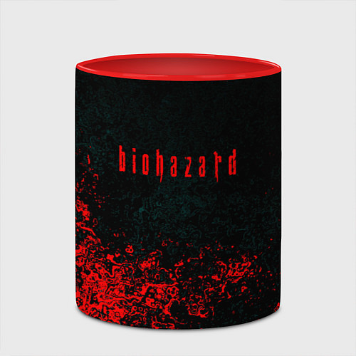 Кружка цветная Biohazard брызги красок / 3D-Белый + красный – фото 2