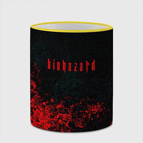 Кружка цветная Biohazard брызги красок / 3D-Желтый кант – фото 2