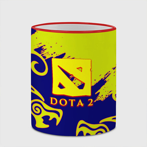 Кружка цветная Dota dragon steel / 3D-Красный кант – фото 2