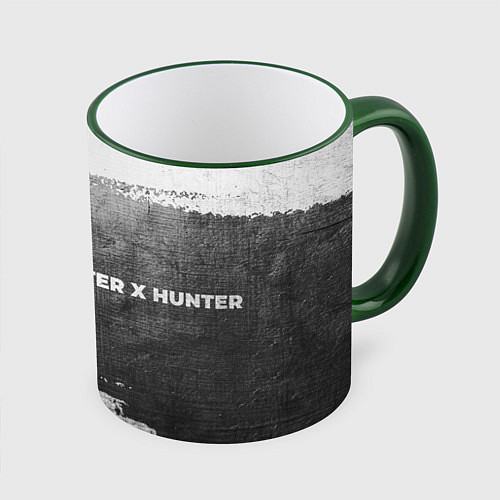 Кружка цветная Hunter x Hunter - grey gradient по-горизонтали / 3D-Зеленый кант – фото 1