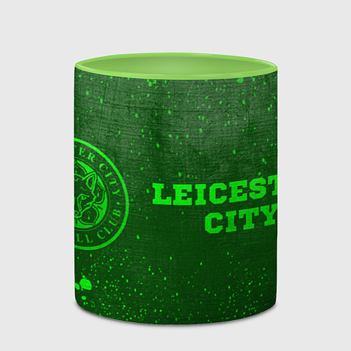 Кружка цветная Leicester City - green gradient по-горизонтали / 3D-Белый + светло-зеленый – фото 2