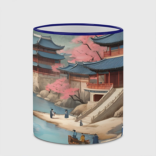 Кружка цветная Корея эпоха чосон / 3D-Синий кант – фото 2
