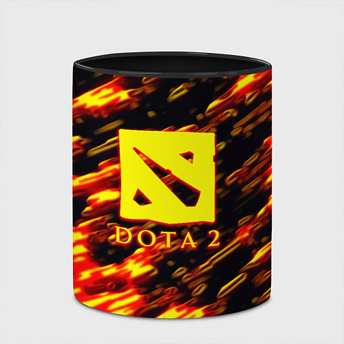 Кружка цветная DOTA2 огенный стиль текстура / 3D-Белый + черный – фото 2