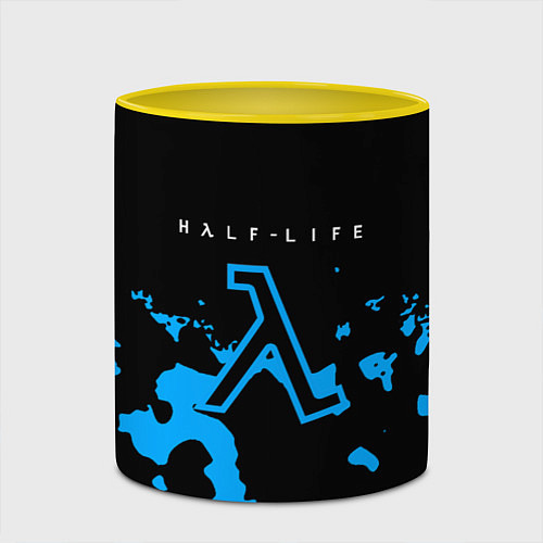Кружка цветная Half life синий камуфляж / 3D-Белый + желтый – фото 2