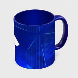 Кружка 3D Apex Legends blue poly, цвет: 3D-белый + синий
