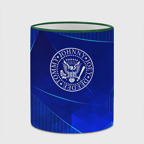 Кружка цветная Ramones blue poly / 3D-Зеленый кант – фото 2