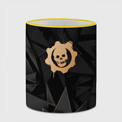 Кружка 3D Gears of War golden poly, цвет: 3D-желтый кант — фото 2