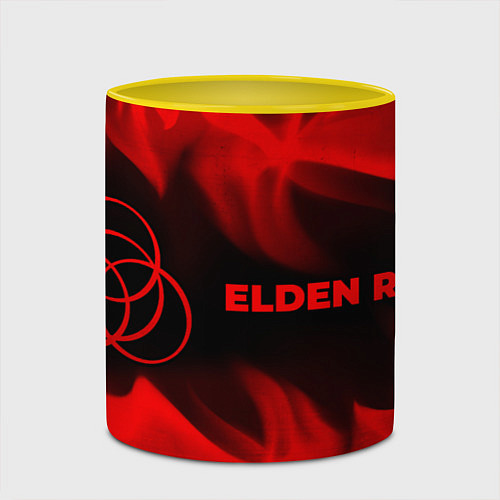 Кружка цветная Elden Ring - red gradient по-горизонтали / 3D-Белый + желтый – фото 2