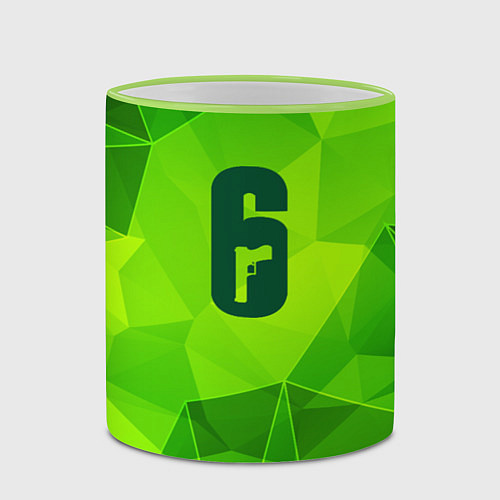 Кружка цветная Rainbow Six green poly / 3D-Светло-зеленый кант – фото 2