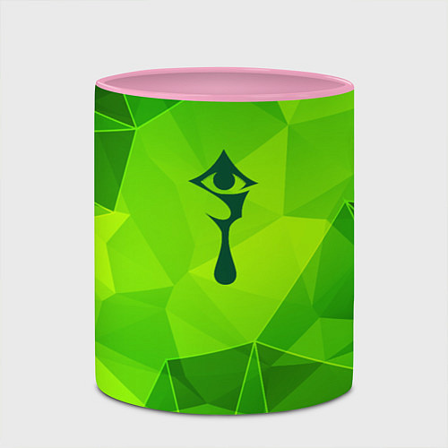 Кружка цветная Hellsing green poly / 3D-Белый + розовый – фото 2