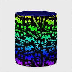 Кружка 3D Marshmello neon steel pattern, цвет: 3D-белый + синий — фото 2