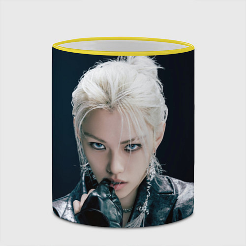 Кружка цветная Stray Kids Felix Giant concept / 3D-Желтый кант – фото 2