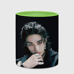 Кружка 3D Stray Kids Hyunjin Giant concept, цвет: 3D-белый + светло-зеленый — фото 2