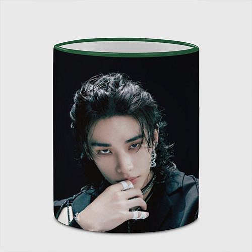 Кружка цветная Stray Kids Hyunjin Giant concept / 3D-Зеленый кант – фото 2