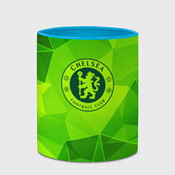 Кружка 3D Chelsea green poly, цвет: 3D-белый + небесно-голубой — фото 2