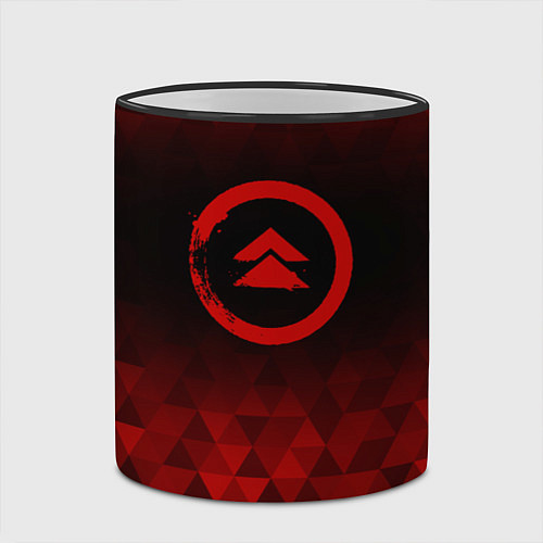 Кружка цветная Ghost of Tsushima red poly / 3D-Черный кант – фото 2