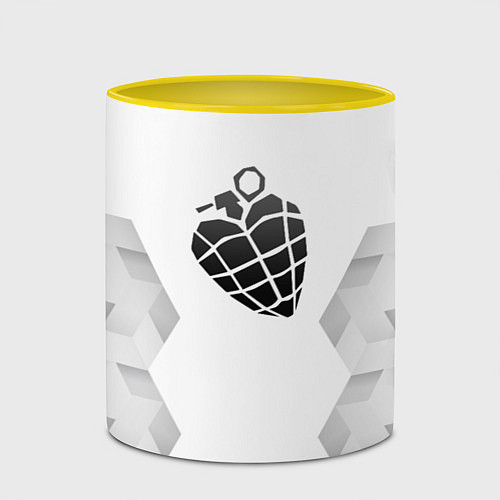 Кружка цветная Green Day white poly / 3D-Белый + желтый – фото 2