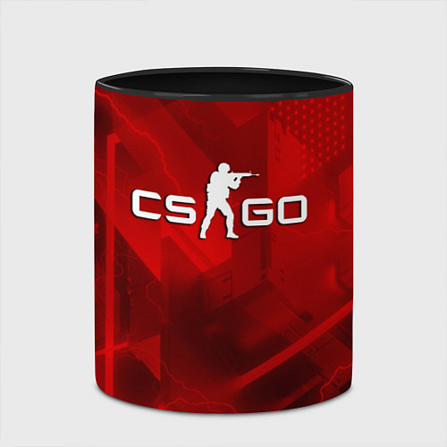Кружка цветная CSGO абстракция / 3D-Белый + черный – фото 2
