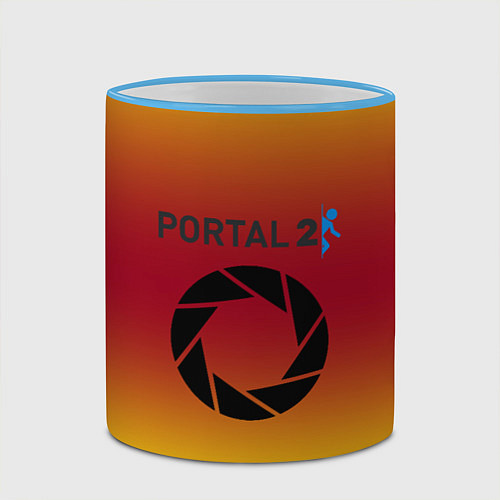 Кружка цветная Portal 2 gradient / 3D-Небесно-голубой кант – фото 2