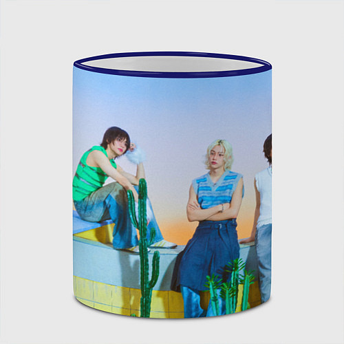 Кружка цветная ATE Stray Kids Hyunjin Felix Han Seungmin / 3D-Синий кант – фото 2