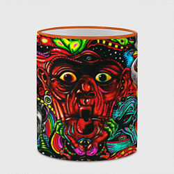Кружка 3D Мексиканский стиль психоделика, цвет: 3D-оранжевый кант — фото 2