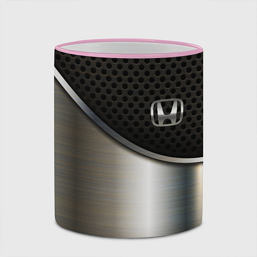 Кружка цветная Honda metal car / 3D-Розовый кант – фото 2