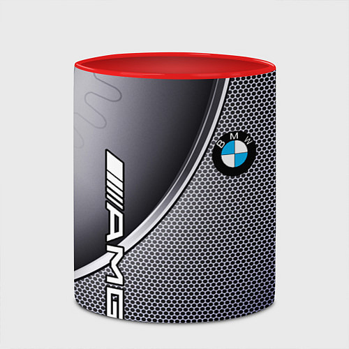 Кружка цветная BMW metalic auto metal / 3D-Белый + красный – фото 2