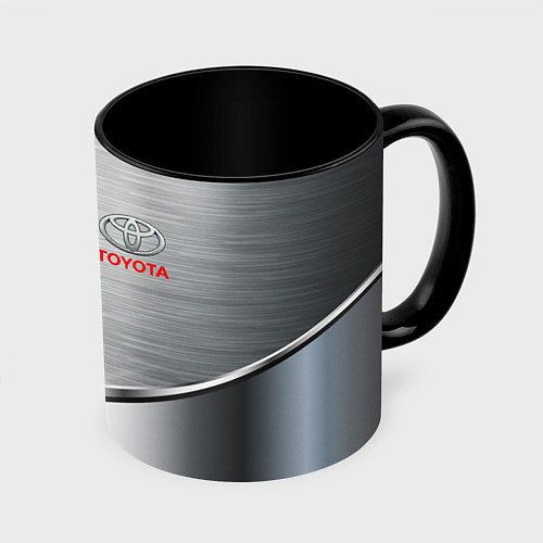 Кружка цветная Toyota metalic brend / 3D-Белый + черный – фото 1