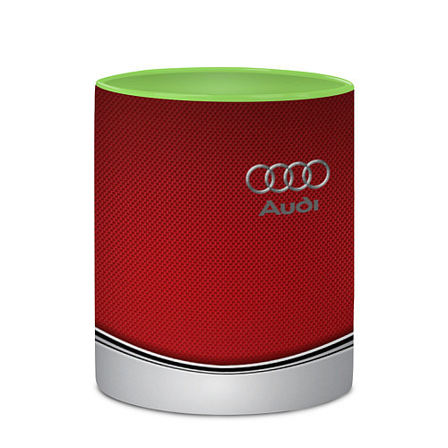 Кружка цветная Audi metal car steel / 3D-Белый + светло-зеленый – фото 2